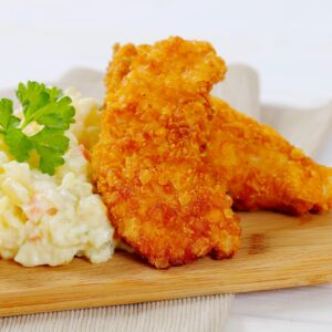 chicken strips with potato salad