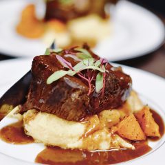 Wedding reception braised short rib entree by Seedling and Sage