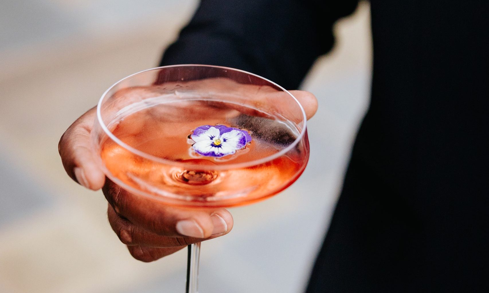 Orange color cocktail at a wedding reception