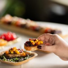 Appetizer at a wedding reception by Seedling and Sage Catering
