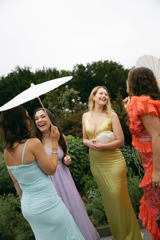Wedding guests enjoying elevated cocktail hour by Seedling and Sage Catering