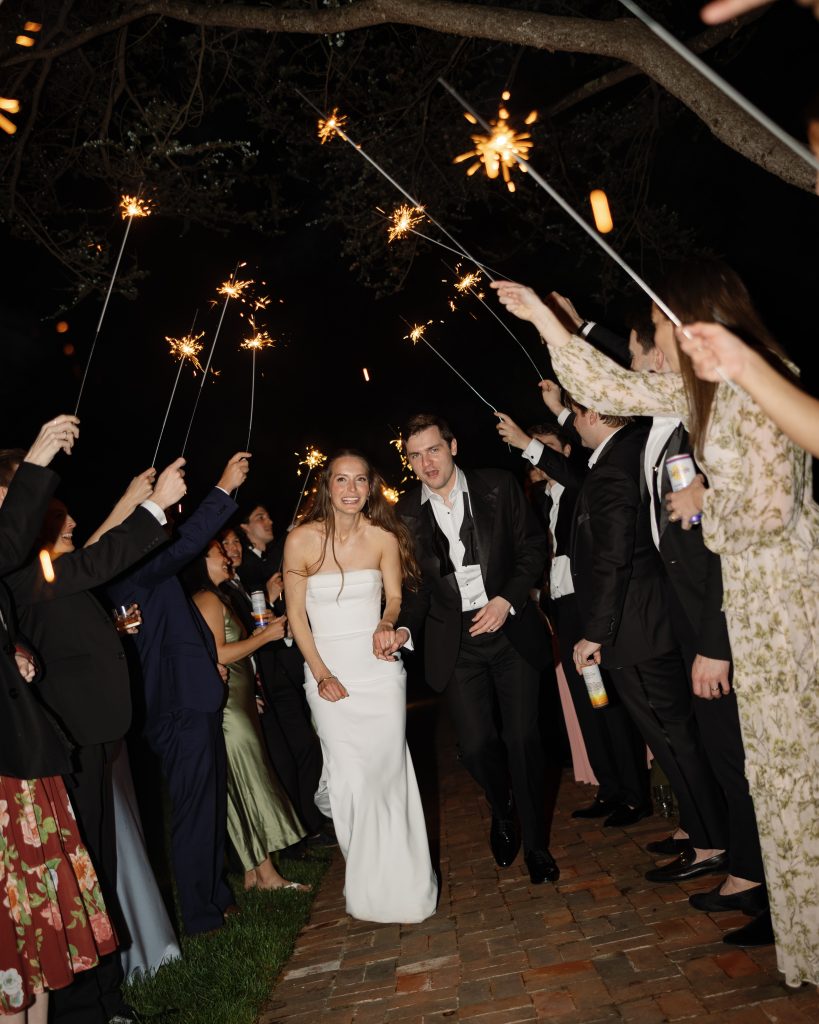 Seedling and Sage bride and groom sparkler send off at Fox Briar Farm