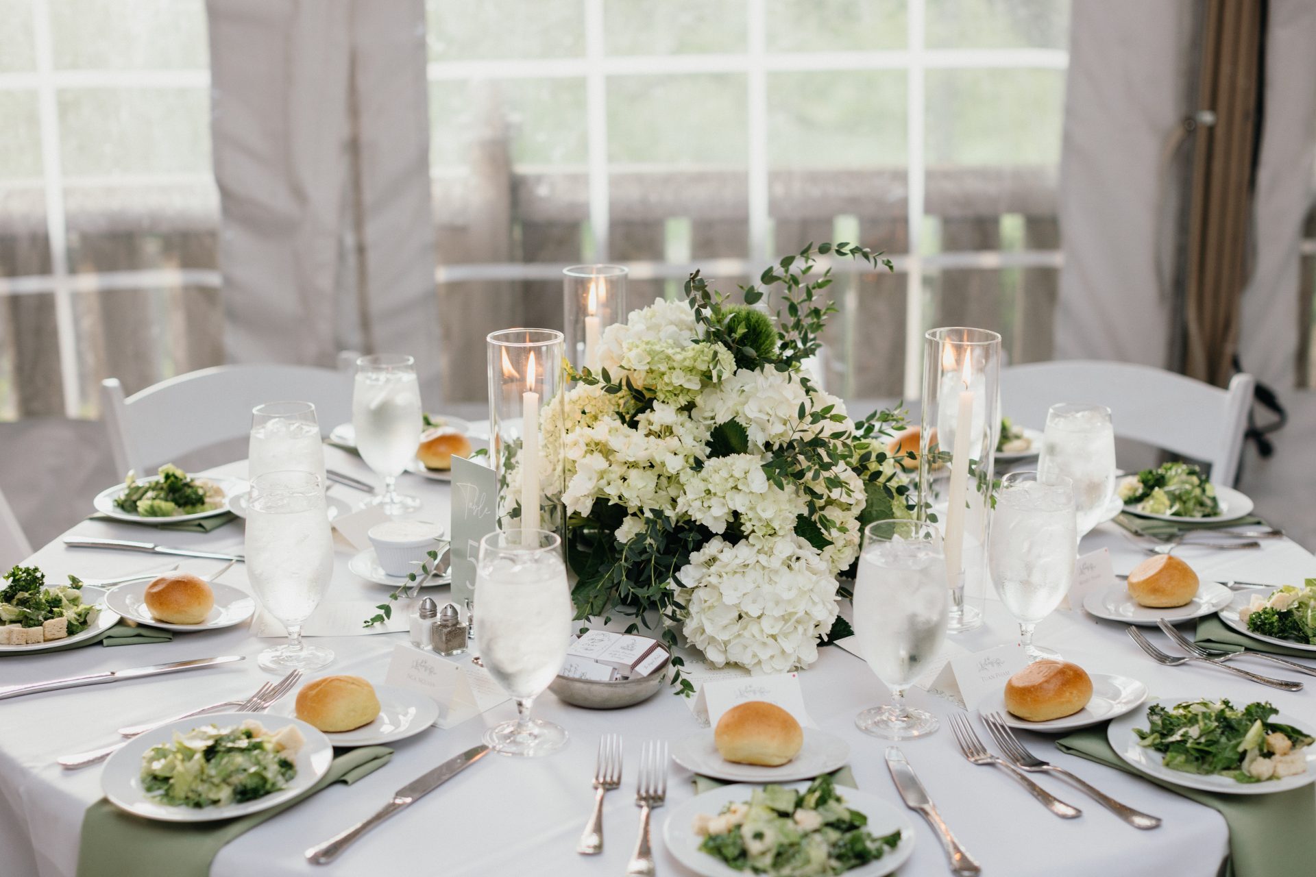 Elegant reception table at a wedding in Philadelphia, PA